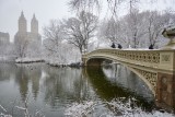 Bow Bridge During Snowstorm